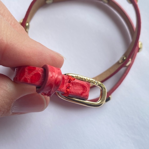 Stella & dot- red Hudson- wrap around red studded bracelet - Picture 2 of 8